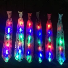 5 шт./lote яркий светодиодный галстук с подсветкой, мужской/женский галстук, модный люминесцентный галстук, вечерние и танцевальные сцены, галстук накаливания