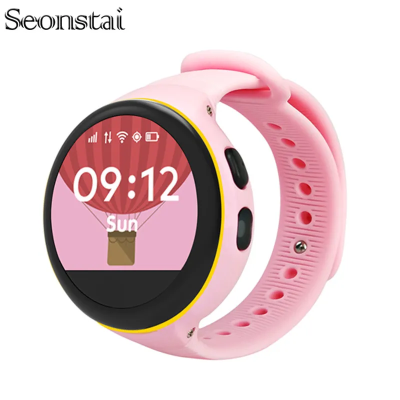 

Seonstai S668 Children Smart Watch IP54 Waterproof Round Screen GPS SOS Wristwatch Remote Viewfinder for Kids for iOS Android
