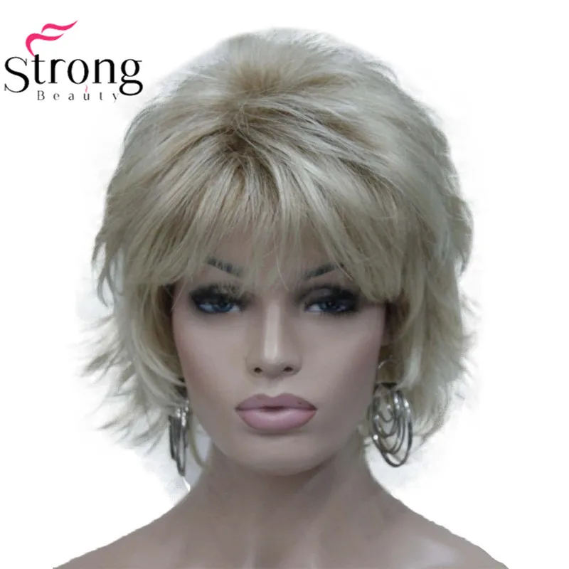 StrongBeauty блонд короткий флип-ап, мягкий и полный синтетический парик выбор цвета