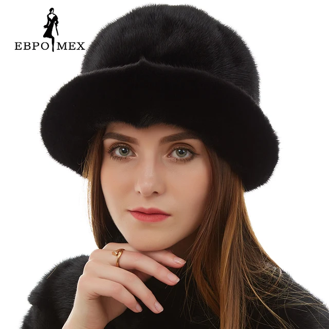Best price at $103 Cheap Fashion fur hat Women Casual Mink fur hat Floral Decoration mink fur hat womens Genuine Leather winter hats for women