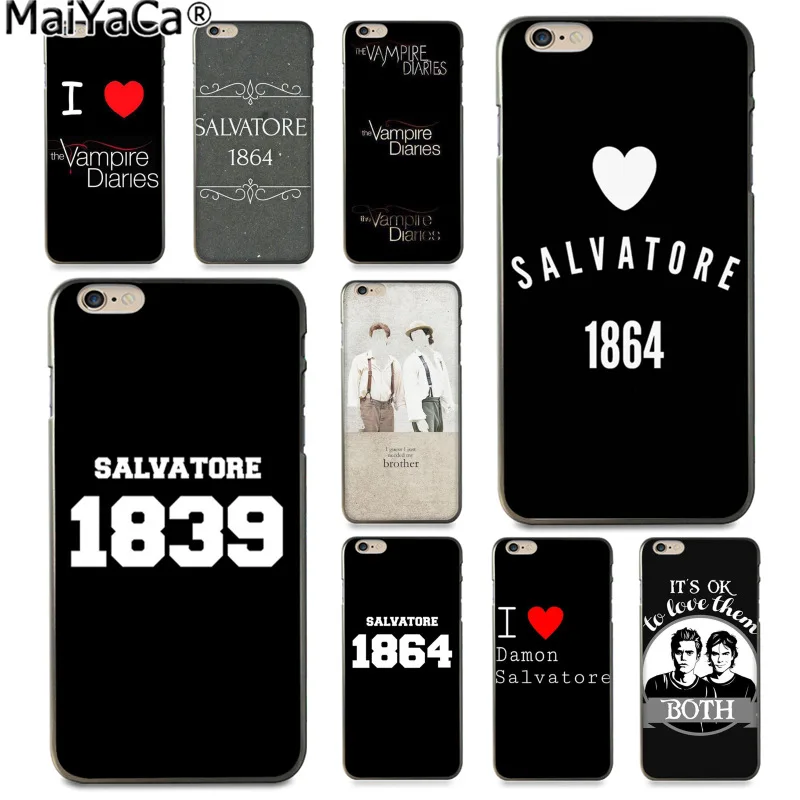 

MaiYaCa The Vampire Diaries salvatore 1864 Pattern Luxury phone Case for Apple iphone 11 pro 8 7 66S Plus X 5S SE XS XR XS MAX