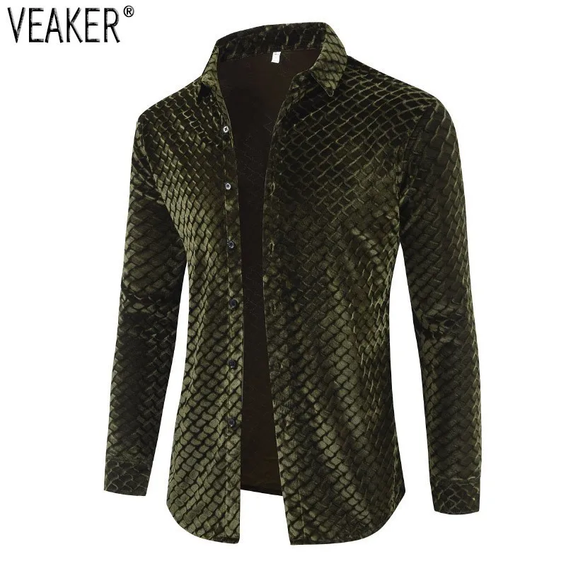 2018 الخريف جديد الرجال المخملية قمصان مربعة النقش الذكور طويلة الأكمام صالح سليم المخملية قميص واحد الصدر عارضة الأعمال قمم قمصان 3XL 2018 الخريف جديد الرجال المخملية قمصان مربعة النقش الذكور طويلة الأكمام صالح سليم المخملية قميص واحد الصدر عارضة الأعمال قمم قمصان 3XL