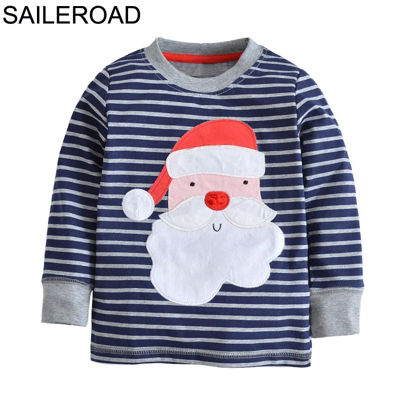 SAILEROAD Детские хлопковые рубашки для мальчиков и девочек осенняя футболка с