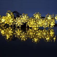 Светодиодный Рождественские огни строку Батарея управляется Фея свет на Рождество 5 м 50 светодиодный лампы двухэтажные Лотос RGB украшение бисером огни