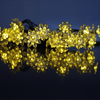 

LED Christmas String Lights Battery Operated Fairy Light for Xmas 5M 50 LED Bulb Double-deck Lotus RGB Beads decoration Lights