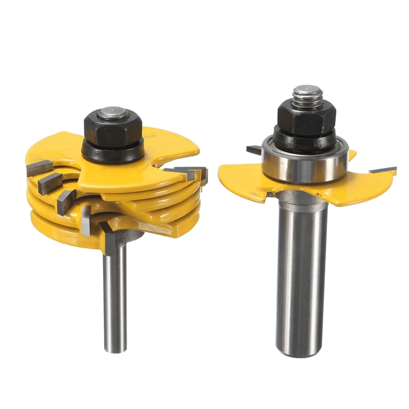 Durable in Use A Set Router Bit 1/2 1/4 Shank Adjustable Rabbet For