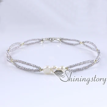 

freshwater cultured 3 pearl necklace with pearl in the middle pearls and crystal necklace wholesale bohemian jewelry boho style