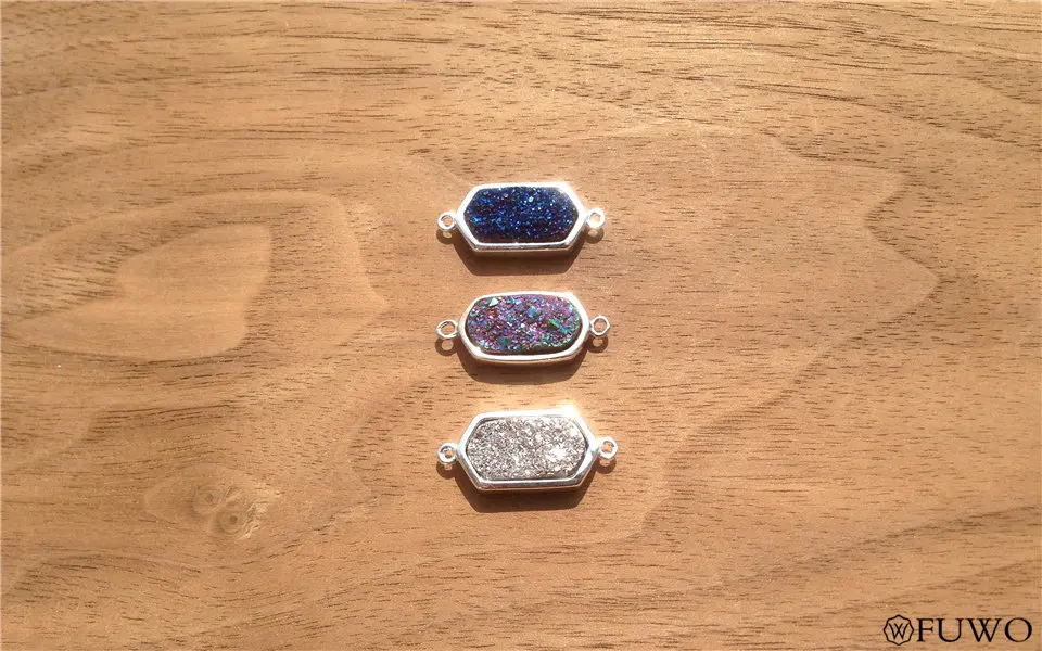 Aura Druzy Agate Bezel Connector 10