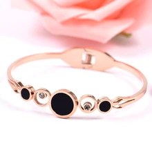 Модный полый элегантный браслет из нержавеющей стали простой очаровательный Кристал браслет женские свадебные украшения