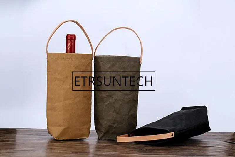 20 шт, сумка для вина в скандинавском стиле, многоразовые бумажные сумки для вина из крафт-бумаги, сумки для хранения бутылок шампанского, моющиеся сумки для хранения крафт-бумаги