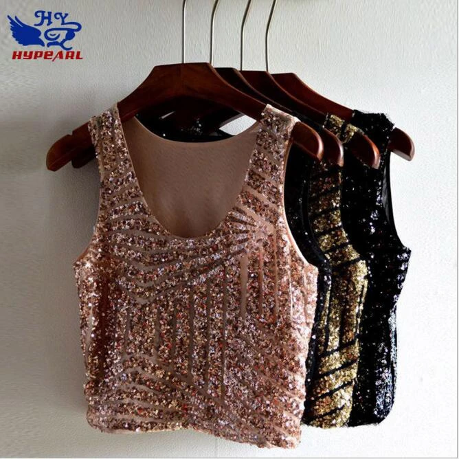 black and gold sequin crop top