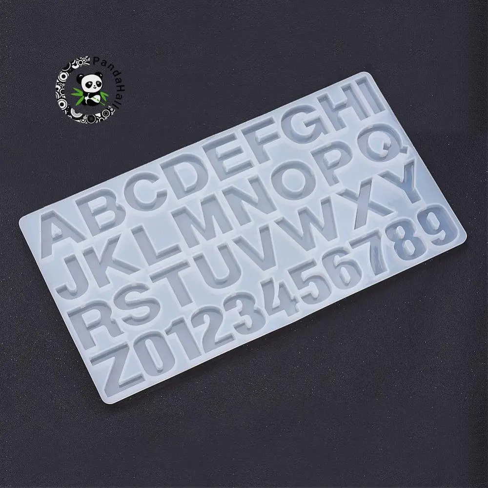 

1pc Rectangle Number and Letter Design DIY Silicone Molds for Resin Jewelry Making 360x194x10mm F60