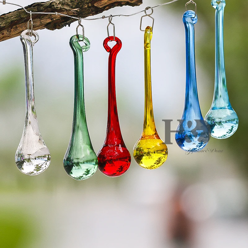 H&D 6pcs Hanging Chandelier Crystal Teardrop Prism Accent Rainbow Suncatcher Home Wedding Decoration H&D 6pcs Hanging Chandelier Crystal Teardrop Prism Accent Rainbow Suncatcher Home Wedding Decoration