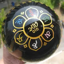 142 мм черный обсидиановый кристалл с сутрой сердца совершенства мудрые насадка шар