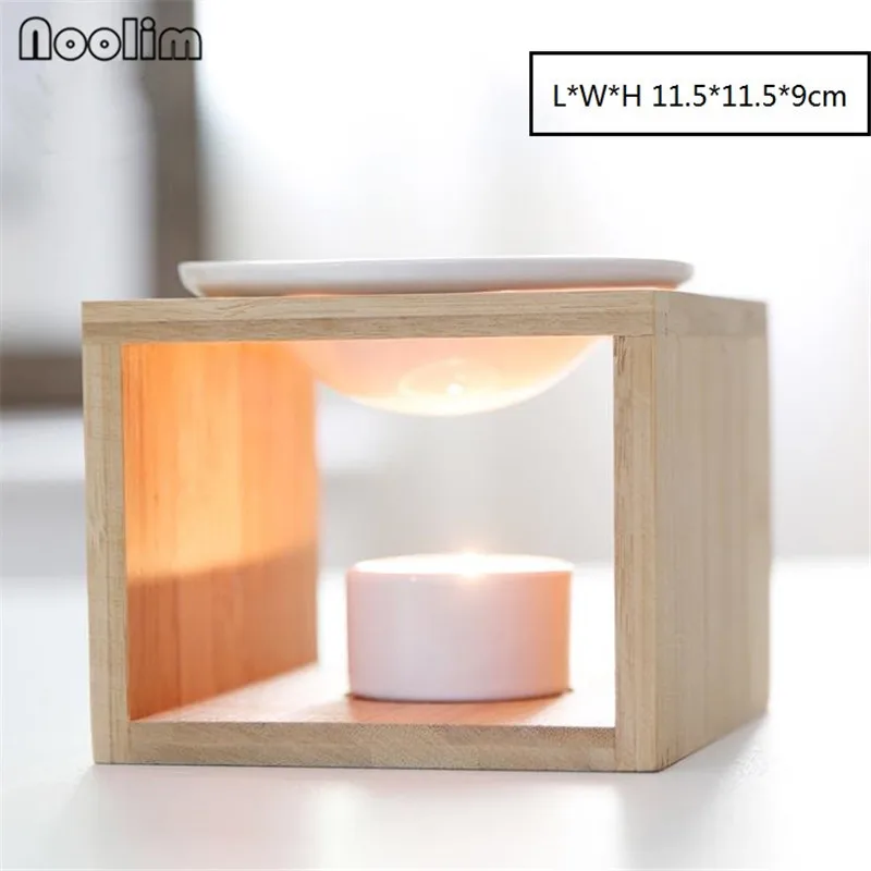 Bamboo Frame Candle Fragrance Lamp Oil Furnace Aroma Burner Candle Holder Candlestick Vase Aromatherapy Stove Home Decoration