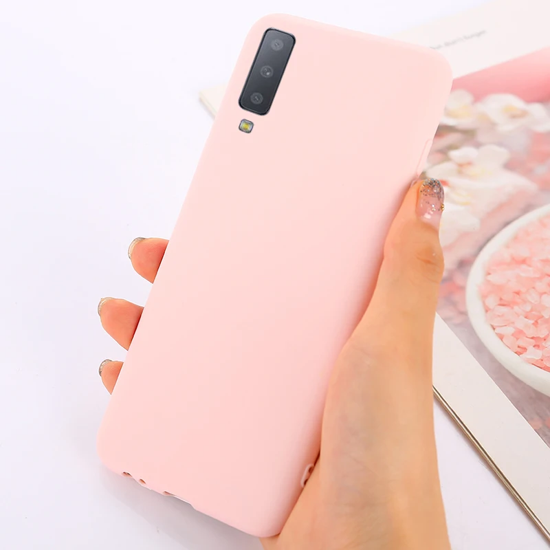 Silicon Matte TPU Case For Samsung Galaxy S10 M20 M10 A7 A6 A8 A5 J3 J5 A9 S8 S9 Plus A50 A30 A70 A40 Candy Color Case