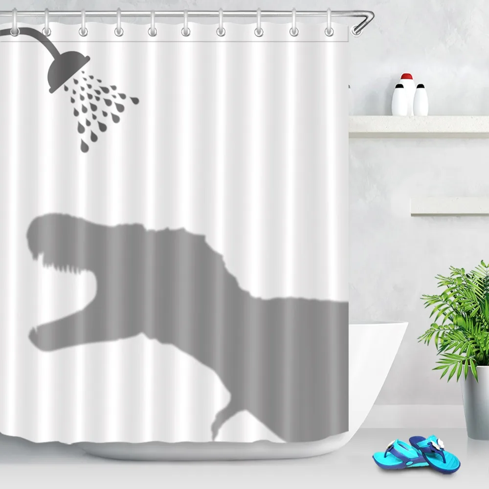 Cartoon Underwater Animal Bathroom Waterproof Fabric Mildew Shower Curtain Hooks 