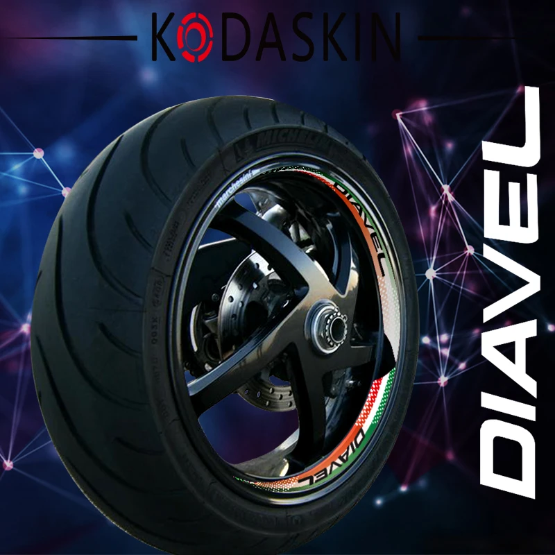 

KODASKIN wheel decals stickers rim stripes motorbike for DUCATI DIAVEL 1200