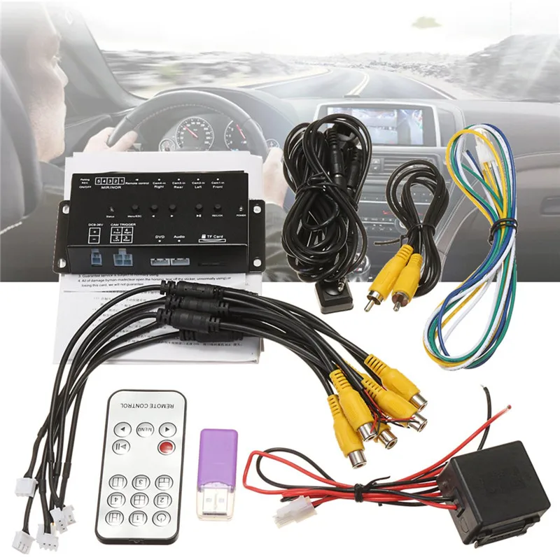 

KROAK Universal 360 Degree DC 12V Car SUV DVR Record Panoramic View All Round Rear View Camera System