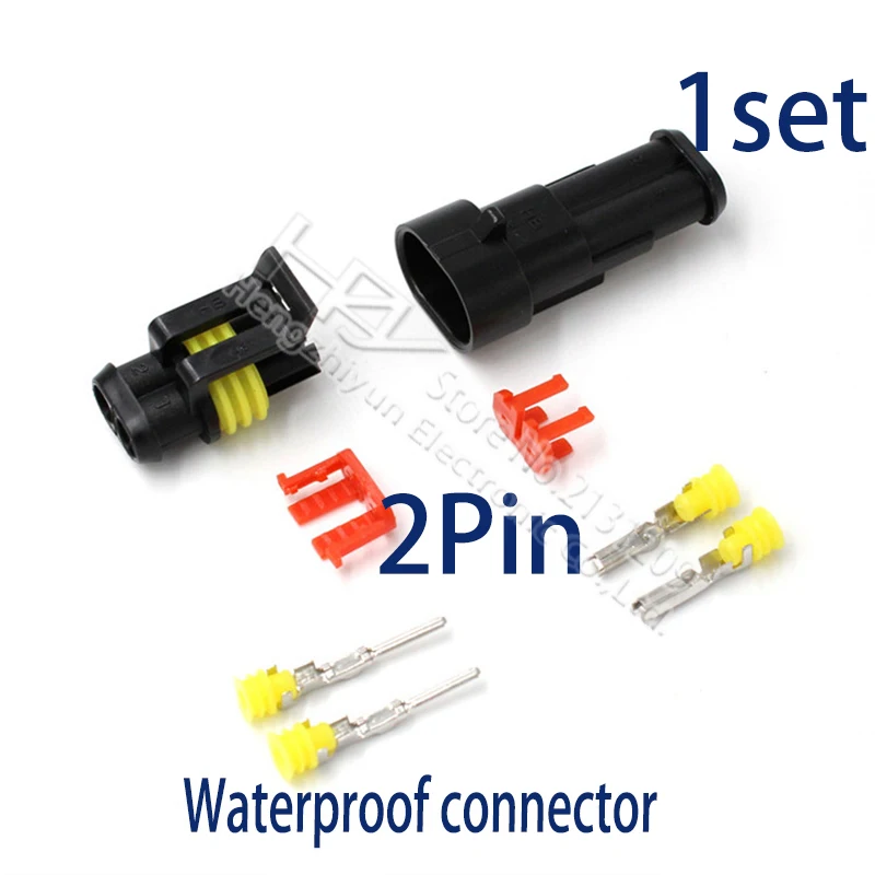 Комплект Hzy 2 pin 1 3 4 5 6 pins 18-15 AWG Way AMP супер уплотнение водонепроницаемый электрический провод разъем для автомобиля водонепроницаемый разъем - Цвет: 2P