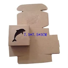 7,5*7,5*3 см коричневый дельфин 100 шт Розничная Подарочная упаковка коробка ремесло коробка мыло ручной работы бумага для упаковки коробки
