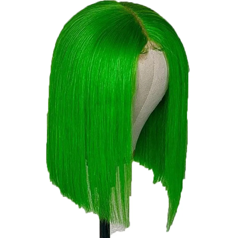 

Eversilky Short Bob Wig Green Wig 13x6 Lace Front Human Hair Wigs For Women Orange Peruvian Straight Lace Front Wig Remy Hair