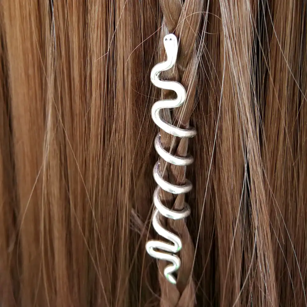 Spiral Silver hair jewelry 2 Viking hair beads braid beads hair ring Nordic Viking Celtic dreadlocks
