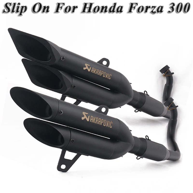 

Full For Honda Forza300 Forza 300 2019 2018 Motorcycle Exhaust Escape Modified Front Connect Link Pipe Muffler 2 Holes Slip on