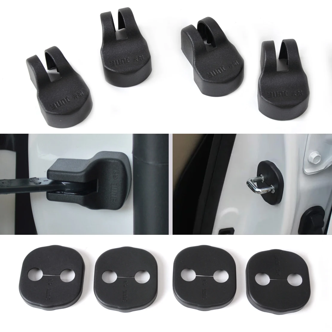 beler Car Waterproof 4Pcs Car Door Striker Cover Lock Protector + 4Pcs