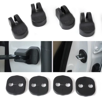 

beler Car Waterproof 4Pcs Car Door Striker Cover Lock Protector + 4Pcs Door Check Arm Protection Cover For KIA Optima Rio CERATO