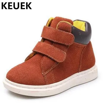 

Spring/Autumn Fashion High Children Shoes Boys Girls Genuine Leather Sneakers Student Baby Breathable Single Shoes Kids Flats 04