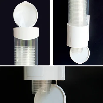 

Anti Dust Paper Cup Dispenser Plastic Automatic Remover Cup Holder One Touching Button Container HFing