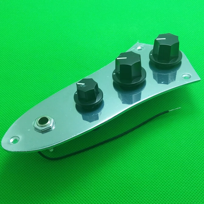 2PCS Chrome Plated Wired Loaded Control Plate For Bass Guitar With