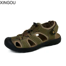 Новинка Большие размеры 44-47 летние Для мужчин сандалии кожаные сандалии дышащий Для Мужчин's Повседневные босоножки открытый Уэйд сандалии больших размеров для мужчин