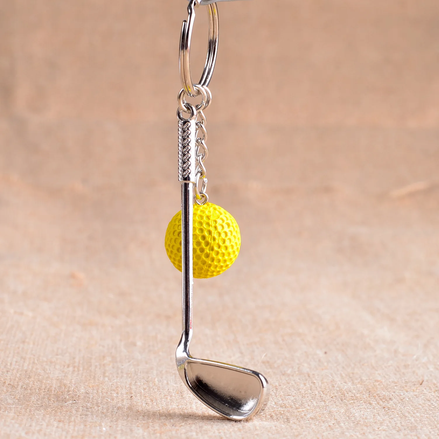 Metal Golf Keychain 6 Color Ball High Quality Charm Pendant Sporting Good Games Souvenir Ball