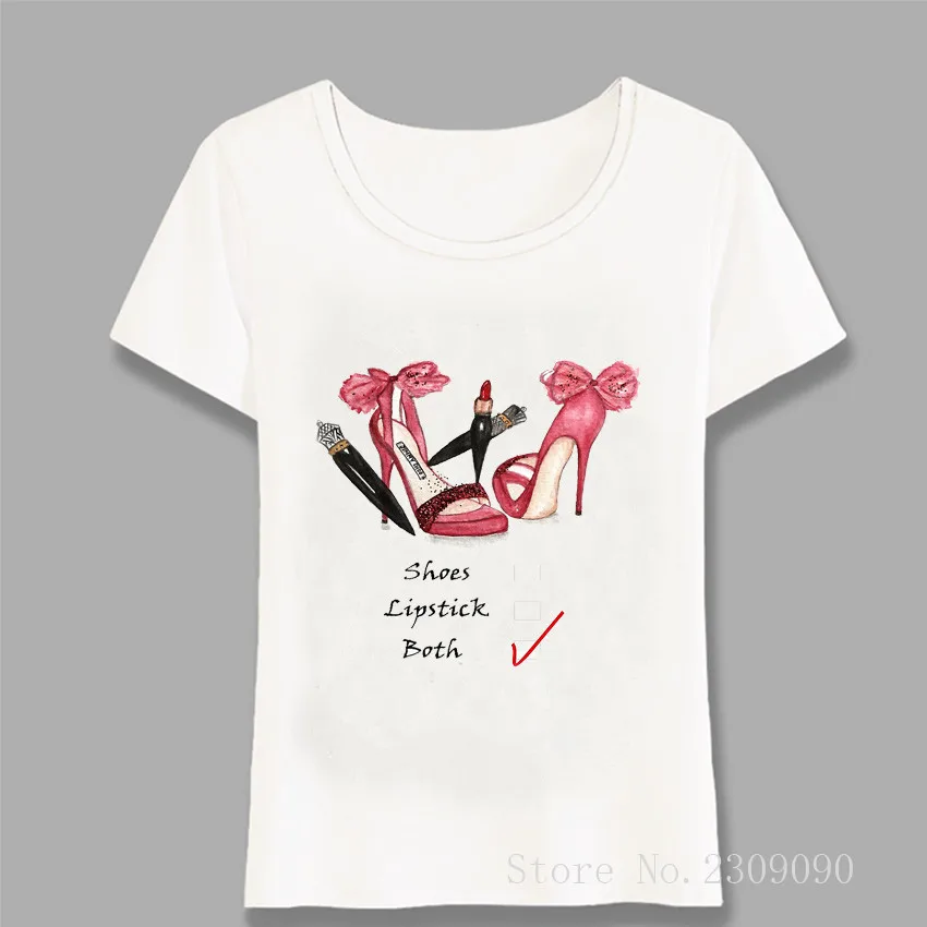 

Give A Girl High Heels And Red Lipstick She Will Rule The World T-Shirt Women T-Shirt Girl Tops Fashion Casual Tees Harajuku