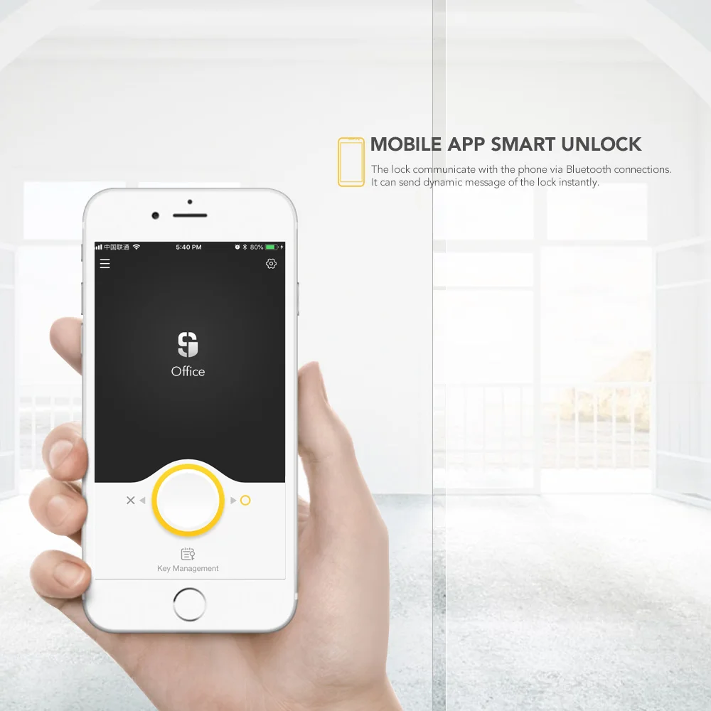 2019 Fingerprint Password Smart Lock For Office Glass Door