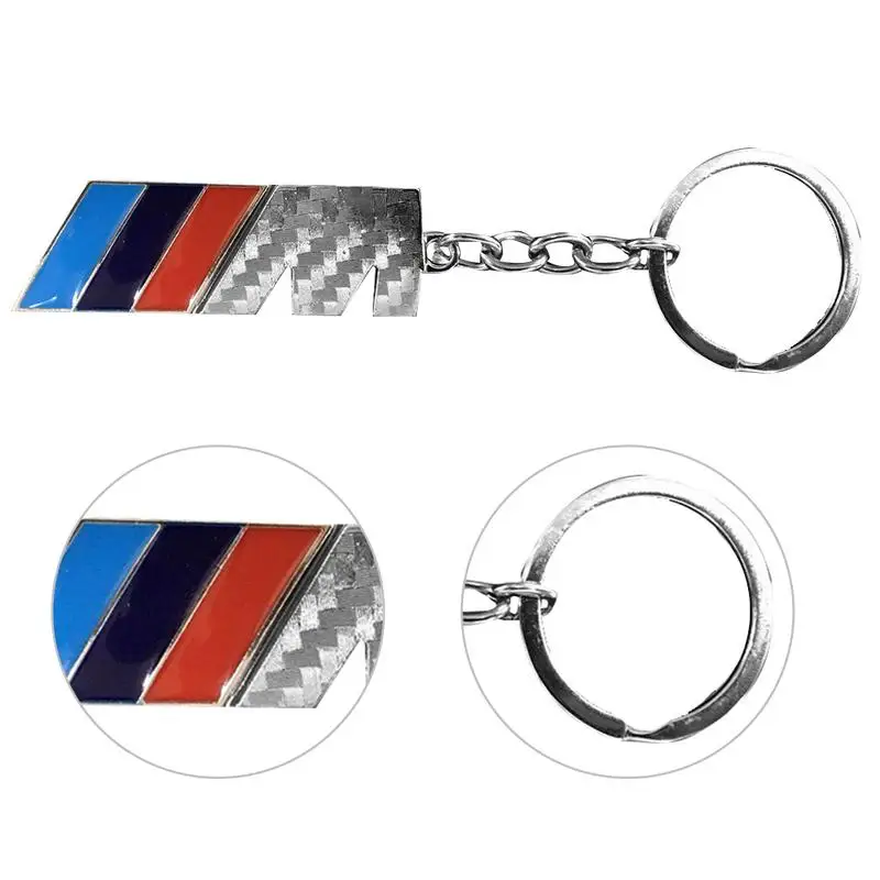 

Black /Silver New Metal Tri-color Sports Key Chain Creative Gifts Keychain Key Ring Trinket Car Key Ring Car Keychain