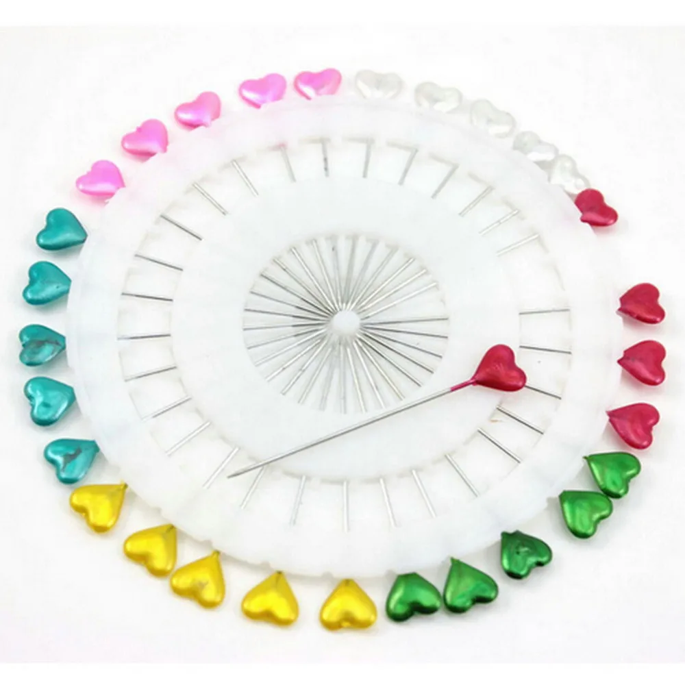 30Pcs/lot Heart Shape Pearl Straight Head Pins Dressmaking Decorative