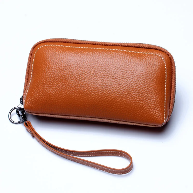 

Luxury Designer Brand Handbag Fashion Women Genuine Leather Wallets Long Zipper Purse Phone Pocket Clutch Bag Card Holder