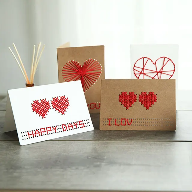 Vintage kraftpapier handgemachte DIY liebe herz falten hochzeit