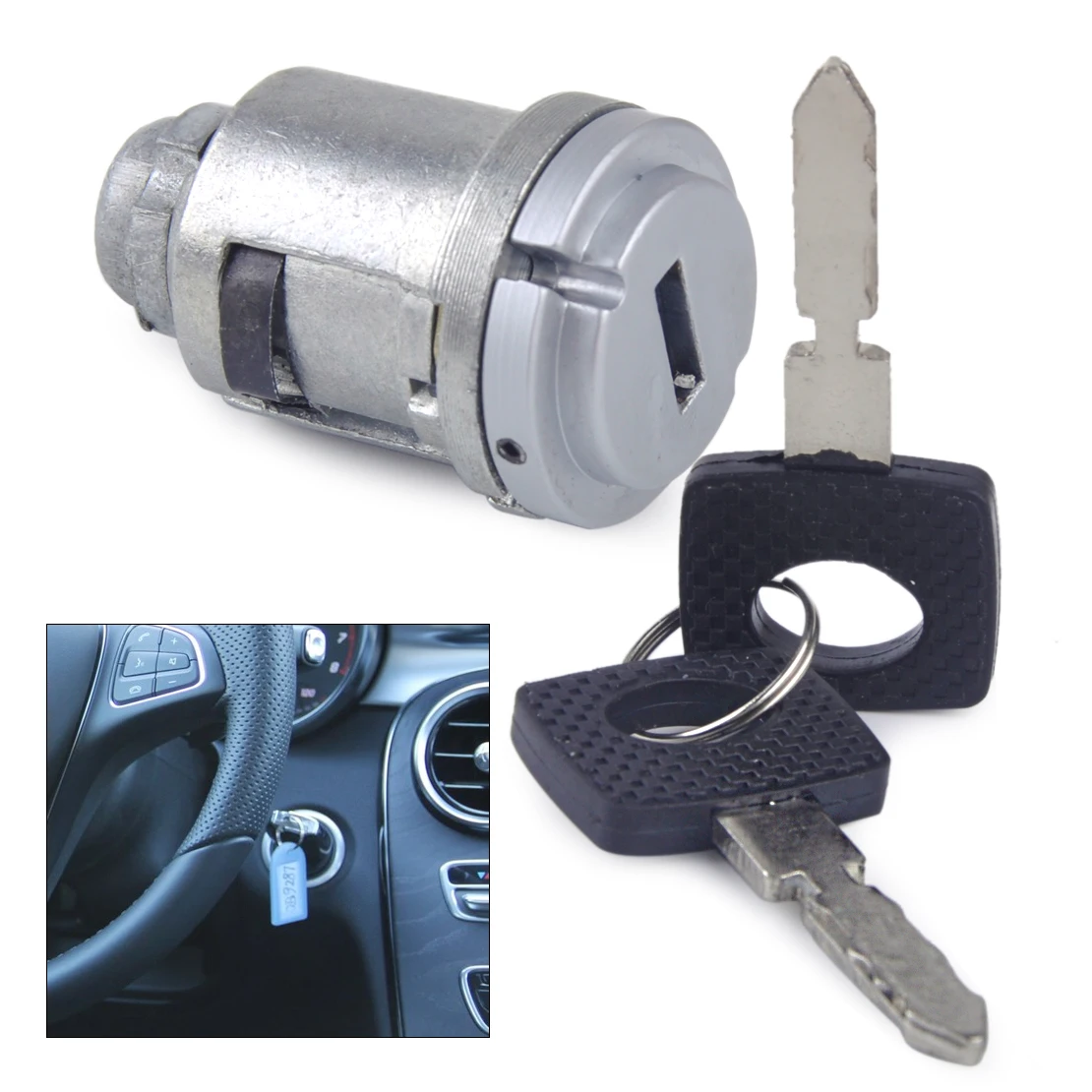 

DWCX Car Ignition Lock Cylinder Switch with Key 1264600604 1264600304 803 33021 500 for Mercedes Benz W124 C124 W201 S124 A124