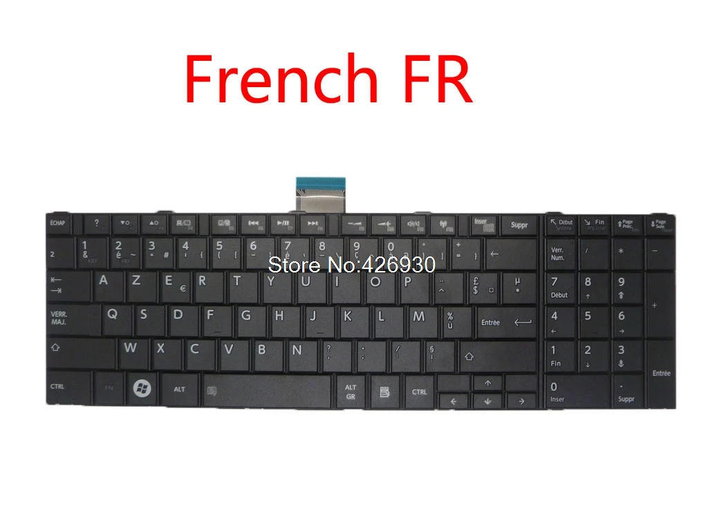 

Laptop Keyboard For Toshiba For Satellite C850 C855D C850D C855 C870 C870D C875 C875D English US United Kingdom UK French FR