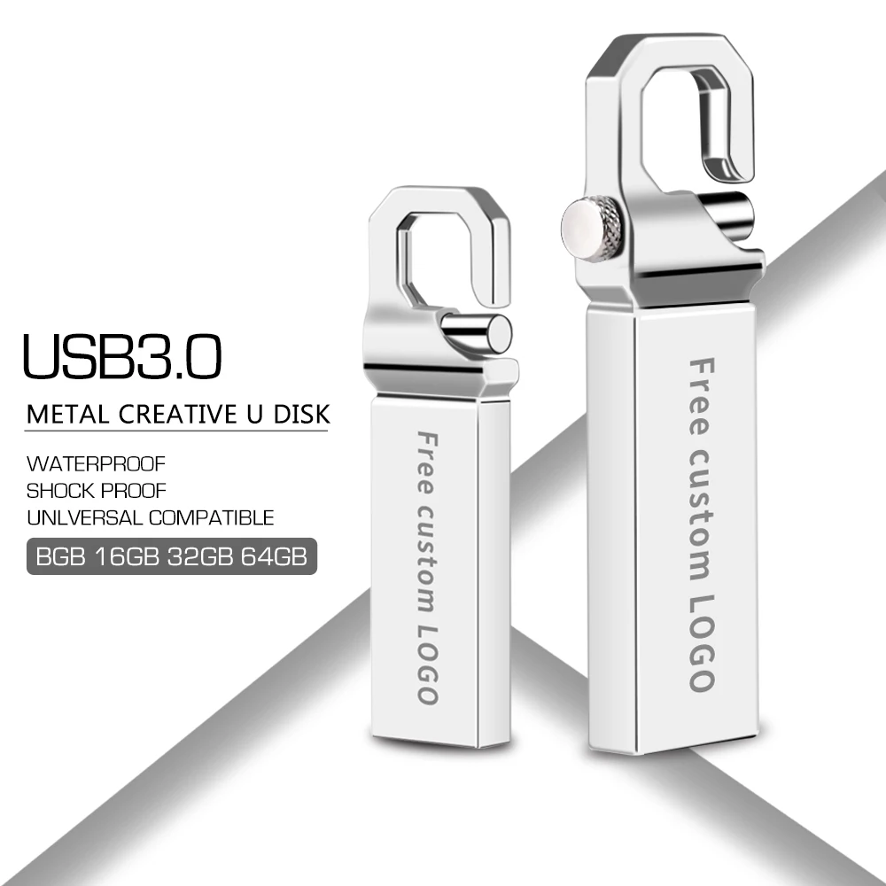 Usb флэш-накопитель 64 Гб/3,0 Металлический накопитель 32 ГБ Флешка 16 ГБ/8 ГБ/4 ГБ/128 ГБ стержень для браслетов подарок usb флэш-накопитель Пользовательский логотип