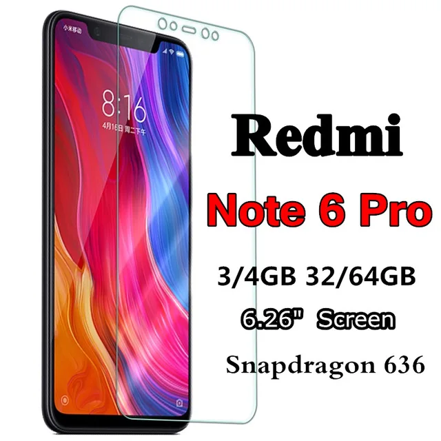 Защитный Стекло для Xiaomi Redmi Note 6 Pro 6A 4X 5A mi A1 A2 lite max 3 Экран протектор Закаленное на Red