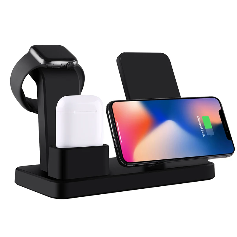 

3 In 1 Wireless Charger Stand Dock Station Fast Charging for iPhone Apple Watch HSJ-19