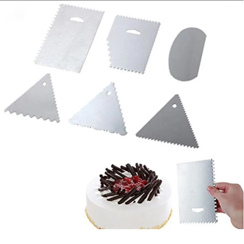

VOGVIGO Metal Dough Icing Fondant Scraper Cake Decorating Baking Pastry Tools Plain Smooth Edge Spatulas Cutte Kitchen Tool