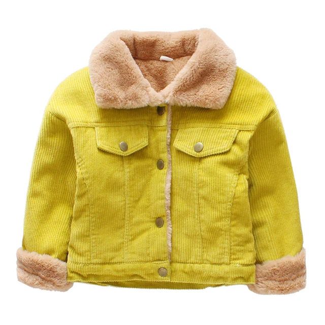 baby boy denim jacket with fur collar
