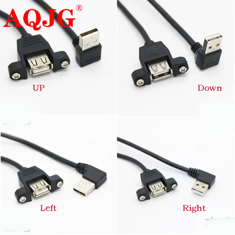 

10pcs USB Male to Famale Cable 90 degree USB Extension Cable Computer Motherboard Panel Mount USB Tailgate Cable Left Right