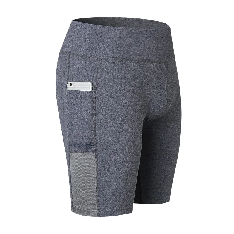 

Women Sports Shorts Elastic Breathable Side Pockets Tight Fiveth Pants for Sports &T8